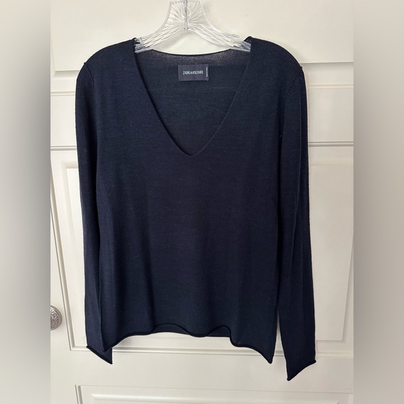 ZADIG & VOLTAIRE Navy/Black Nofsa Merino Wool Skull Sweater NWOT - Picture 6 of 7